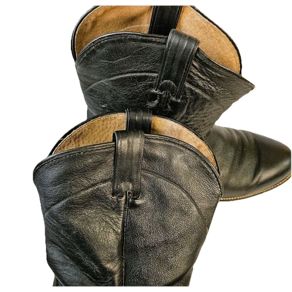 Biltrite Vtg Men’s Black Leather Cowboy Boots, 10EE, Extra Wide Western Farm - Picture 5 of 7